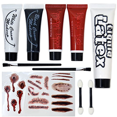 JOYIN 36 Stück Halloween Makeup Set Ultimatives Familien-Party Pack All-in-One-Set Easy On & Easy Off Kinderschminke Set for Halloween Party