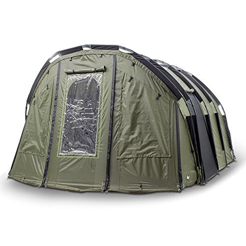 Lucx® Bivvy + Winterskin 'Bigfoot' 2-6 Man XXL Angelzelt + Überwurf/Karpfenzelt Carp Dome + Overwrap Fishing Tent Camping Zelt