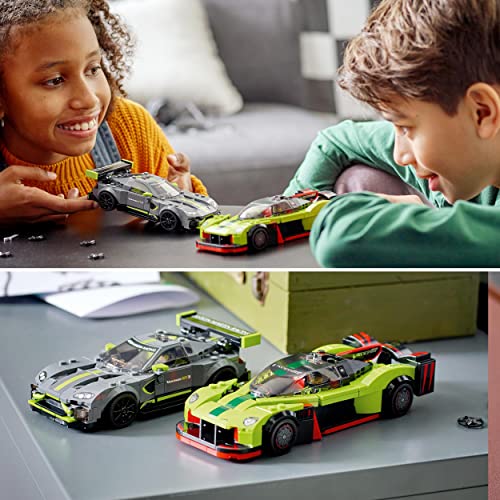 LEGO 76910 Speed Champions Aston Martin Valkyrie AMR Pro & Vantage GT3, Bausatz mit 2 Rennwagen, Modellautos für Kinder ab 9 Jahre, 2022 Kollektion