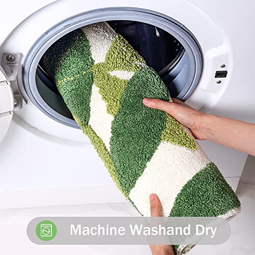 Treer Badematte rutschfest Waschbar, Mikrofaser Flauschige Weich Badezimmerteppich Absorbent Badteppich für Badezimmer, Badewanne, Eingang, Türmatte 50x80cm