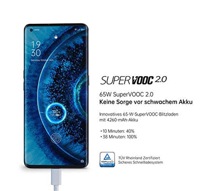 OPPO Find X2 Pro Smartphone (17 cm (6,7 Zoll)) 512 GB interner Speicher, 5G, 12 GB RAM, 4260mAh mit 65W Blitzladen, 120 Hz Milliarden-Farben Display, Ultra-Vision-Kamera-System, veganes Leder - Orange