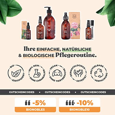 RIZINUSÖL BIO | 100% Rein, Natürlich & Kaltgepresst | Wimpern, Augenbrauen, Körper, Haare, Bart, Nägel | Vegan & Cruelty Free | Castor Oil | Glasflasche + Pipette + Pumpe + Mascara Kit (50ml)