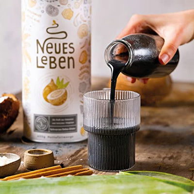 Neues Leben - Schwarzes Detox-Elixier - Formel mit Aktivkohle, Matcha, Aloe Vera, Chaga, Shiitake, Reishi - 600 Gramm Pulver