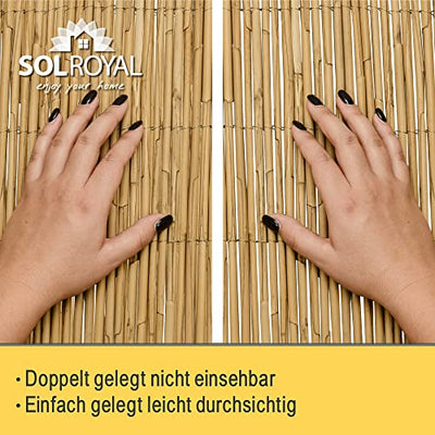 Sol Royal Schilf Sichtschutz Zaun 90x600 cm SolVision S36 - langlebiger & witterungsbeständiger 100% Schilfrohr Sicht Schutz Indoor & Outdoor für Balkon, Terrasse, Garten - Windschutz & Sonnenschutz