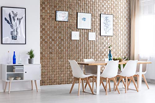 Wandverkleidung aus Eiche 3D Optik Natürliches Holz Wandpaneele Wanddekoration Holzverkleidung Holzwand Wanddesign von Wooden Wall Design model Rubato. (1m2)