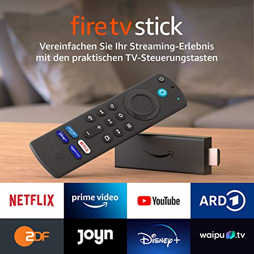 Fire TV Stick mit Alexa-Sprachfernbedienung (mit TV-Steuerungstasten) | HD-Streaminggerät