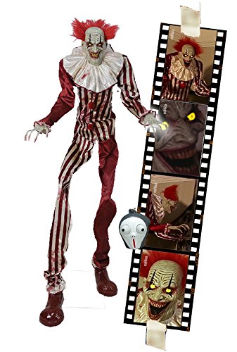 Horror Zombie Clown 2 Meter Halloween Puppe Roboter Licht Sound Bewegung Animatronic Deko