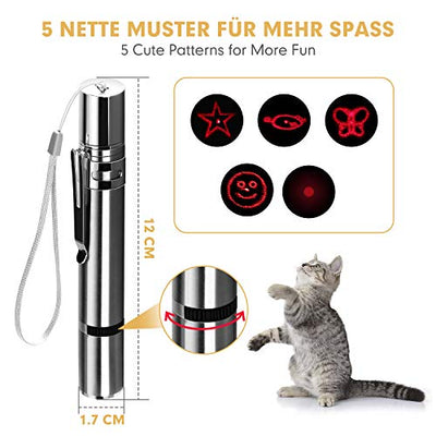 Toozey LED Pointer Katzen Hund Spielzeug Haustier LED Light Licht Pointer mit USB Wiederaufladbar, Bonus Zwei kleine Mäuse Spielzeug