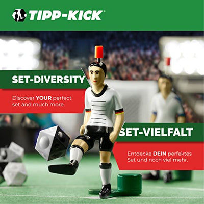 TIPP-KICK Classic 78,5x47,5 cm – Das spielfertige Set mit 2X Spieler, 2X Torwart, 2X Plastiktor, 2X Ball I Spielfeld aus Filz