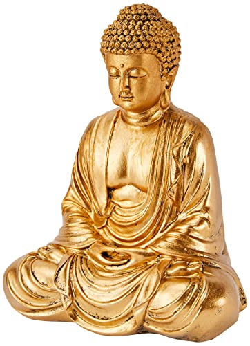 Zen'Light Buddha Statue Gold, Kunstharz, 16 x 10 x 20 cm