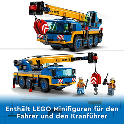 LEGO 60324 City Geländekran, Mobilkran, LKW-Spielzeug, Kinderspielzeug für Jungen und Mädchen ab 7 Jahren, Baufahrzeug Set, Geschenk zu Weihnachten