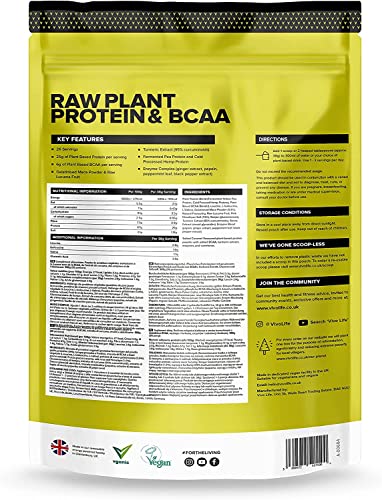 Vivo Life PERFORM – Rohes Veganes Proteinpulver. Erbsen- & Hanf-Proteinmischung mit BCAA - Gesalzenes Maca Karamell, Mit Salz aus Punjab Pakistan (988g)