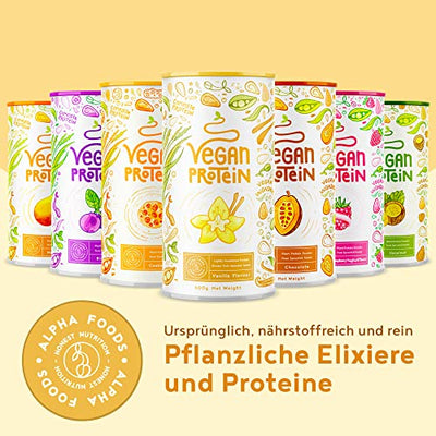 Vegan Protein - VANILLE - Pflanzliches Proteinpulver aus gesprossten Reis, Erbsen, Sojabohnen, Leinsamen, Amaranth, Sonnenblumen- und Kürbiskernen - 1,2kg Pulver