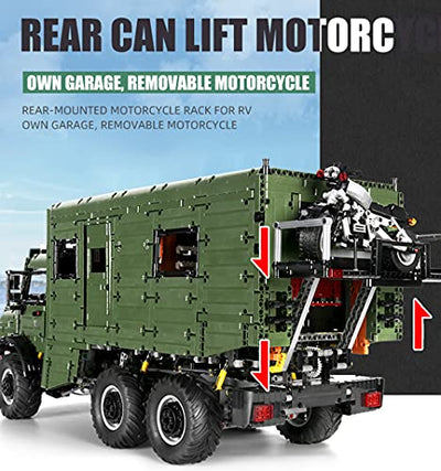 WANCHENG Technik Wohnmobil Modell für Unimog U5000, 6689 Teile Groß Technik Off-Road Auto, mit Fernbedienung und 9 Motors, Kompatibel mit Lego Technic