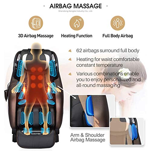 Lzour Massagestuhl, 4D SL Track Ganzkörper Shiatsu Massagestuhl mit Null-Schwerkraft, Mikro-Raum-Vorwärtsgleiten, Körper-Scan und Fußwalze,Orange