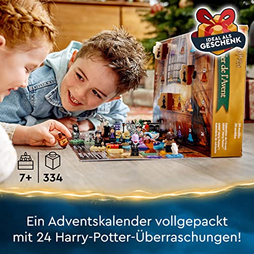 LEGO 76404 Harry Potter Adventskalender 2022 mit Brettspiel, 7 Minifiguren, Film-Szenen und Spielzeug Zubehör, magisches frühes Geschenk für Weihnachten