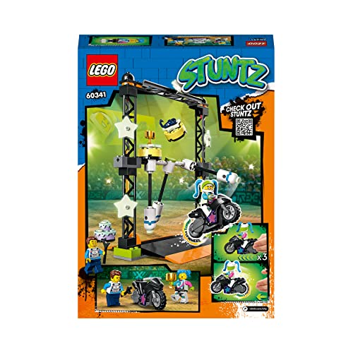 LEGO 60341 City Stuntz Umstoß-Challenge Set, inkl. Motorrad und Stunt Racer Minifigur, Action-Spielzeug, Geschenk Set für Kinder ab 5 Jahren