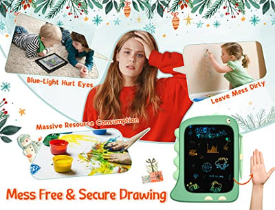 Bravokids LCD Schreibtafel 8,5 Zoll LCD Zaubertafel, Löschbarem Handschrift Block Dinosaurier Kinderspielzeug Weihnachten Geburtstags Geschenke Spielzeug für 2 3 4 5 Jahre alt Jungen