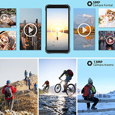 Blackview BV4900 Pro Outdoor Smartphone ohne Vertrag 64GB (Android 10, 13MP+5MP Kamera, 5.580mAh, 5.7 Zoll HD+ Display, Dual SIM, NFC, OTG) IP68 Wasserdicht Handy Schwarz