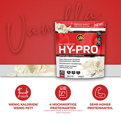 All Stars HY-PRO Protein-Pulver 500g I Eiweiß-Pulver ohne Zuckerzusatz I Low-Fat Powder I hochwertige Mehrkomponenten-Proteine I cremiger Protein-Shake mit Vanille-Flavour