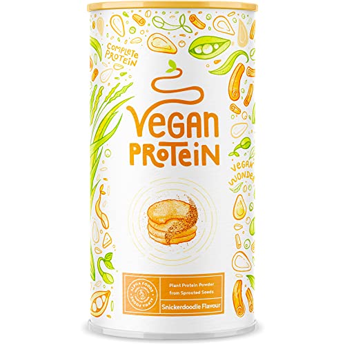 Vegan Protein - SNICKERDOODLE - Pflanzliches Proteinpulver aus gesprossten Reis, Erbsen, Sojabohnen, Leinsamen, Amaranth, Sonnenblumen- und Kürbiskernen - 600g Pulver