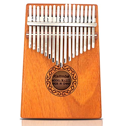 GUNAI 17 Schlüssel Kalimba Daumenklavier, Mahagoni Marimba Instrument mit Tuninghammer und 7 Zubehör für Musikliebhaber Anfänger