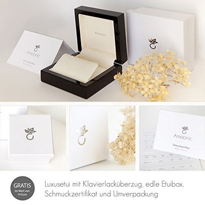 Ohrstecker Weißgold Ohrringe Saphir 750 + inkl. Luxusetui + Saphir Ohrringe Weißgold Saphirohrringe Weißgold (Weißgold 750) - Basic Moments Amoonic Schmuck AM11 WG750SAFA