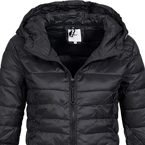 ONLY Damen Übergangs Steppjacke Tahoe Hood (18) Kapuze 15156569 Black M