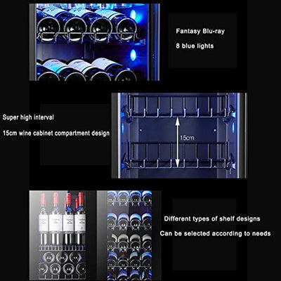 QHYTL Weinkühler Kühlschränke 42 Flaschenkühlschrank Stumm Strahlenschutz Zyklus Feuchtigkeit ohne Frost Eingebaute oder freistehende Klarglastür für Büro/Wohnheim