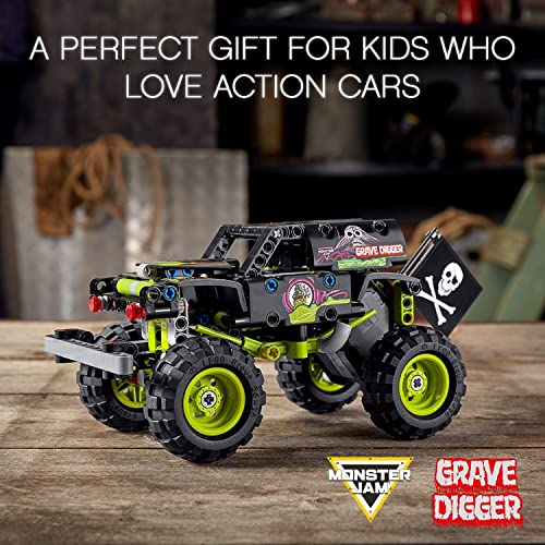 LEGO 42118 Technic Monster Jam Grave Digger Truck - Gelände-Buggy 2-in-1 Set, Spielzeugauto mit Rückziehmotor für Jungen und Mädchen ab 7 Jahren