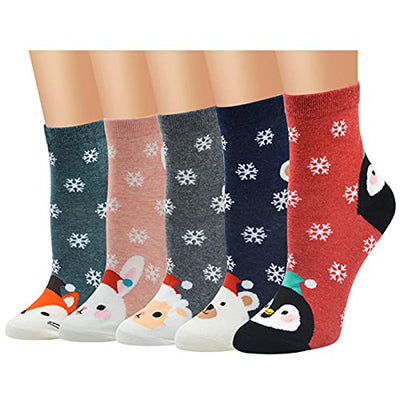 Vertvie 12 Paar Unisex Weihnachtssocken Christmas Socks Weihnachtsmotiv Weihnachten Festlicher Baumwolle Socken Mix Design für Damen und Herren (Einheitsgröße,12er Pack01)