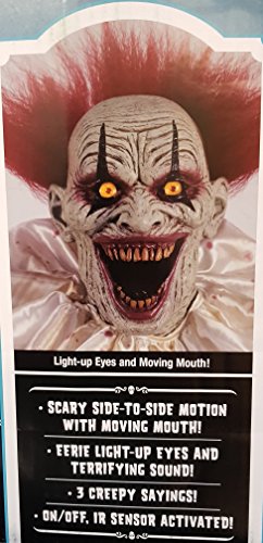 Horror Zombie Clown 2 Meter Halloween Puppe Roboter Licht Sound Bewegung Animatronic Deko