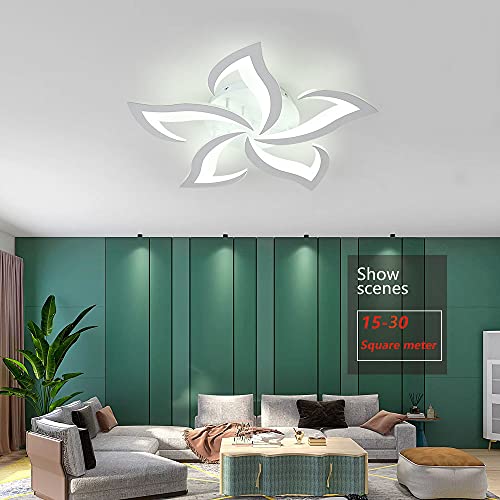 Comely Deckenlampe, LED Deckenleuchte 60W 6750lm, Kaltes Weiß 6000K Moderne Blütenblatt Design Deckenlampe für Wohnzimmer Küche Schlafzimmer Esszimmer, Dia 60cm