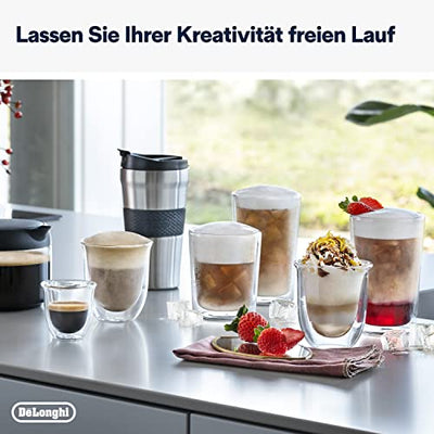 De'Longhi Eletta Explore Perfetto ECAM452.57.G Kaffeevollautomat mit LatteCrema Milchsystem, heiße und erfrischende Getränke auf Knopfdruck, 3,5 Zoll TFT Touchscreen Farbdisplay,Kaffeekanne inklusive