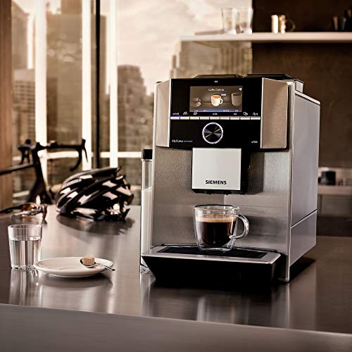 Siemens Kaffeevollautomat EQ.9 plus connect s700 TI9578X1DE, App-Steuerung, Barista-Modus, 6 Temperatureinstellungen, Premiummahlwerk, aromaIntense, automatische Dampfreinigung, 1500 W, edelstahl