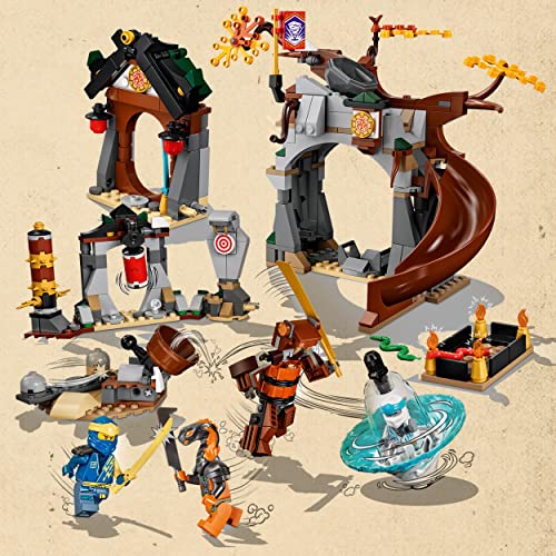 LEGO 71764 NINJAGO Ninja-Trainingszentrum mit Spinner-Spielzeug, Minifiguren Zane, Jay und Schlange, Meister des Spinjitzu