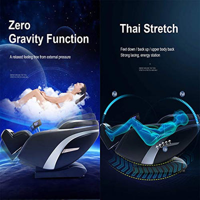 Lzour Null Gravity Massage Stuhl, 4D SL-Gleis Thai Yoga, die Ganzkörper-Massagestuhl mit gestrecktem Mode-Airbag-Heizrücken- und Fußwalzen-Massage,Grün