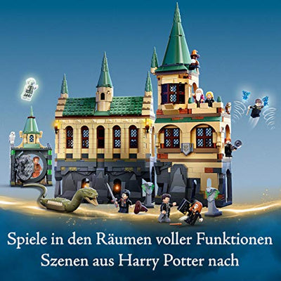 LEGO 76389 Harry Potter Schloss Hogwarts Kammer des Schreckens Spielzeug Set, goldene Voldemort Minifigur und Große Halle, Geschenkideen für Kinder