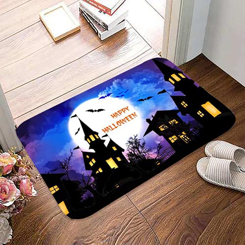 Yaclonq Halloween Fußmatte Welcome Mat Halloween Kürbisse Dekorative Fußmatte, saisonale Herbst Halloween Party Niedrige Profil-Bodenmatte Schalter Matte für Innen Außen 60 cm (B) x 40 cm (L) Größe 5