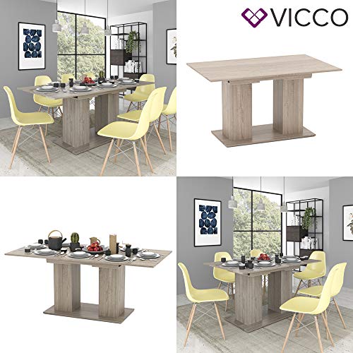 Vicco Esstisch DIX 90 x 140cm - 180 cm Esszimmertisch ausziehbar Küche Tisch (Sonoma Eiche)