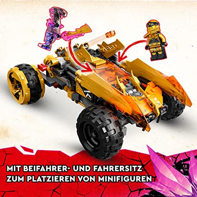 LEGO 71769 NINJAGO Coles Drachen-Flitzer, Set für Kinder mit Spielzeug-Auto, Schlangen-Figur und 3 Minifiguren, inkl. Kai und Cole, Geschenkidee zu Weihnachten