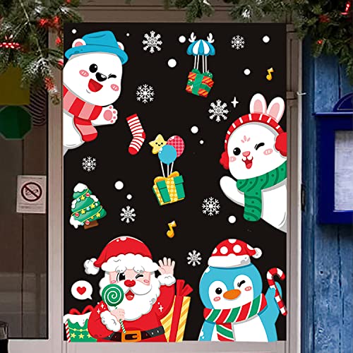 Weihnachtsdeko Fenster,Fensterbilder Selbstklebend Große Größe Weihnachten Fenstersticker,Weihnachtsdeko Sale Winter Deko Fensterbilder Weihnachten,4 Stück Weihnachten Fensterbilder Kinderzimmer