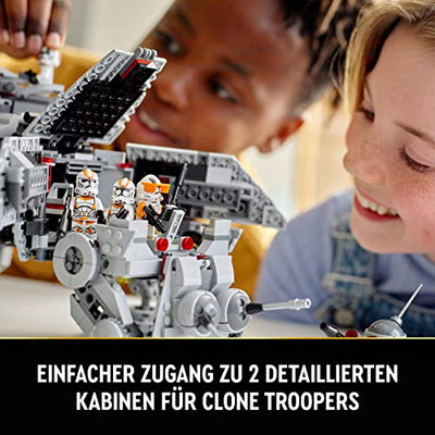 LEGO 75337 Star Wars at-TE Walker, Bewegliches Spielzeugmodell, Set mit Minifiguren inkl. 3 Klonsoldaten, Kampfdroiden und Zwergspinnendroide, Geschenk zu Weihnachten