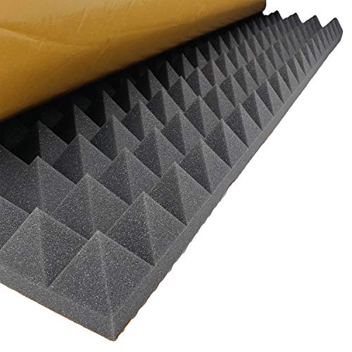 Akustikschaumstoff Selbstklebend Pyramiden Matte 100x200 x 6 cm von GMP Tech beauty of sound - Dämmung Schaumstoff zum gaming zimmer - Schallschutz wand im musikstudio - Acoustic foam - Echo absorber