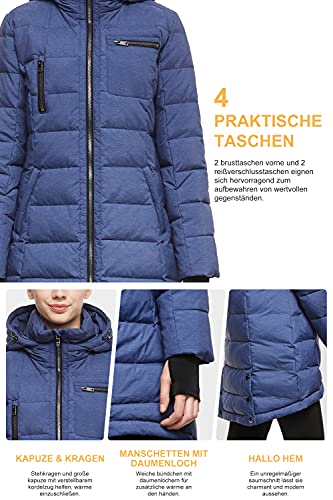 Orolay Damen Daunenmantel Winterjacke Langarm, Weinrot, S