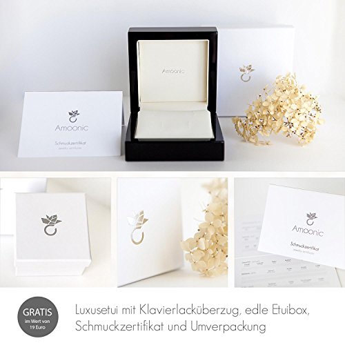 Ohrstecker Weißgold Ohrringe Saphir 750 + inkl. Luxusetui + Saphir Ohrringe Weißgold Saphirohrringe Weißgold (Weißgold 750) - Basic Moments Amoonic Schmuck AM11 WG750SAFA