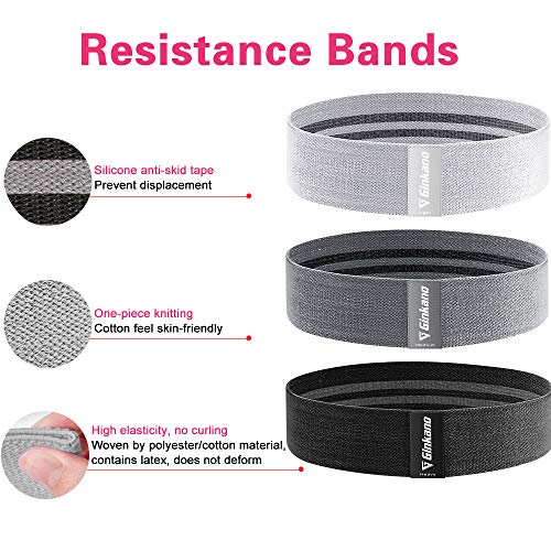 Haquno Resistance Bands, 3pcs Fitnessbänder Hip Widerstandsbänder Set mit starker Dehnbarkeit, 3 Zugkraftstärken rutschfeste Trainingsband, für Hüfte Beine Pilates Yoga Krafttraining