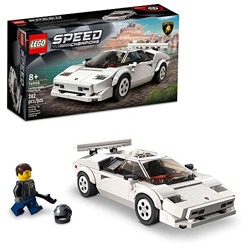 LEGO Speed Champions Lamborghini Countach 76908 Bausatz; Sammlermodell des legendären Supersportwagens aus den 1970er Jahren ab 8 Jahren (262 Teile)