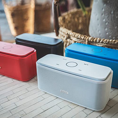 Bluetooth Lautsprecher, DOSS SoundBox Musikbox Bluetooth Box mit Dualen Bass-Treibern, 20h Akku,Touch Control, IPX5 Wasserdicht, Bloototh Lautsprecher für zuhause draußen Garten, Handy- Weiß