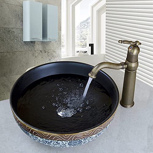 Keramik Waschbecken Wasserhahn Set Badezimmer Keramik Rundes Waschbecken Antik